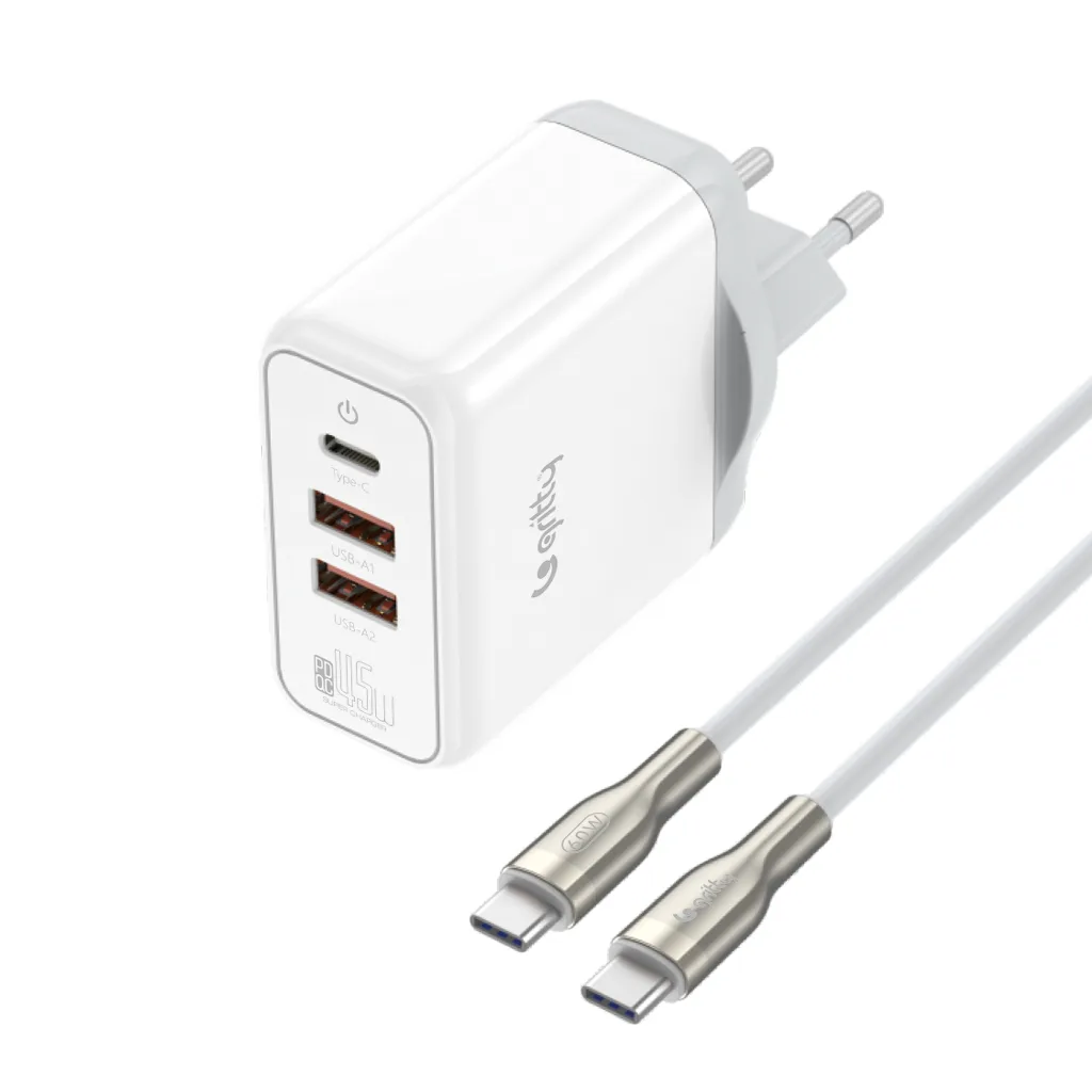 Gritty 45W Hızlı Şarj USB-C + 2* USB-A